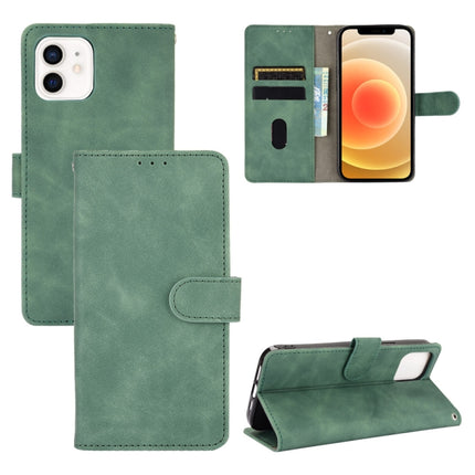 Solid Color Skin Feel Magnetic Buckle Horizontal Flip Calf Texture PU Leather Case with Holder & Card Slots & Wallet For iPhone 13 Pro(Green)-garmade.com