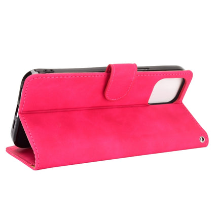 Solid Color Skin Feel Magnetic Buckle Horizontal Flip Calf Texture PU Leather Case with Holder & Card Slots & Wallet For iPhone 13 Pro(Rose Red)-garmade.com