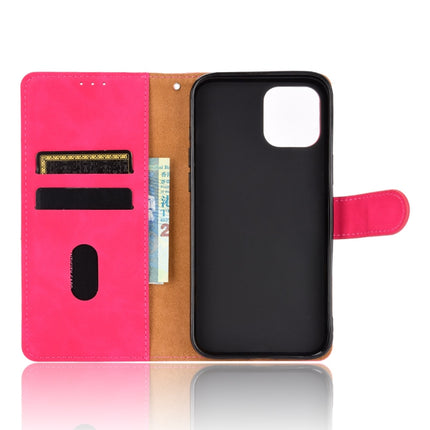 Solid Color Skin Feel Magnetic Buckle Horizontal Flip Calf Texture PU Leather Case with Holder & Card Slots & Wallet For iPhone 13(Rose Red)-garmade.com