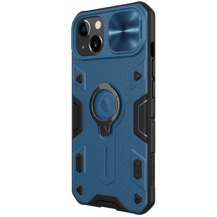 NILLKIN Shockproof CamShield Armor Protective Case with Invisible Ring Holder For iPhone 13(Blue)-garmade.com