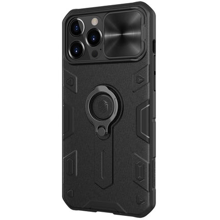 NILLKIN Shockproof CamShield Armor Protective Case with Invisible Ring Holder For iPhone 13 Pro(Black)-garmade.com