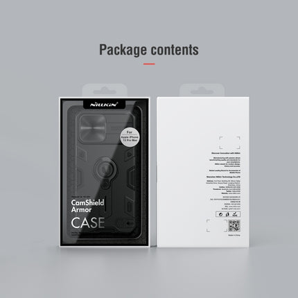 NILLKIN Shockproof CamShield Armor Protective Case with Invisible Ring Holder For iPhone 13 Pro Max(Black)-garmade.com