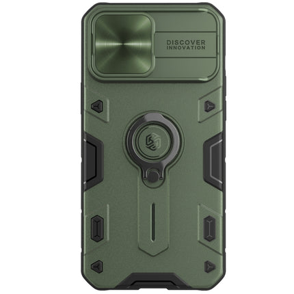 NILLKIN Shockproof CamShield Armor Protective Case with Invisible Ring Holder For iPhone 13 Pro Max(Green)-garmade.com