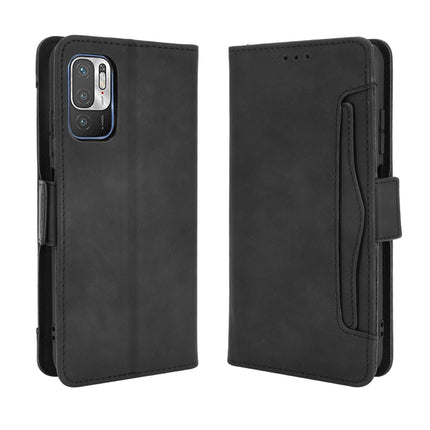 For Xiaomi Redmi Note 10 5G Skin Feel Calf Pattern Horizontal Flip Leather Case with Holder & Card Slots & Photo Frame(Black)-garmade.com