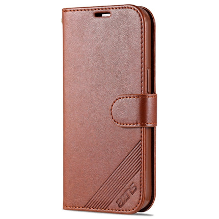 AZNS Sheepskin Texture Horizontal Flip Leather Case with Holder & Card Slots & Wallet For iPhone 13(Brown)-garmade.com