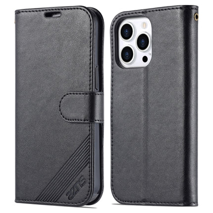 AZNS Sheepskin Texture Horizontal Flip Leather Case with Holder & Card Slots & Wallet For iPhone 13 Pro(Black)-garmade.com