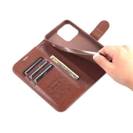 AZNS Sheepskin Texture Horizontal Flip Leather Case with Holder & Card Slots & Wallet For iPhone 13 Pro(Brown)-garmade.com