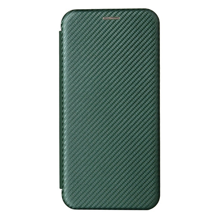 Carbon Fiber Texture Magnetic Horizontal Flip TPU + PC + PU Leather Case with Card Slot For iPhone 13 Pro(Green)-garmade.com