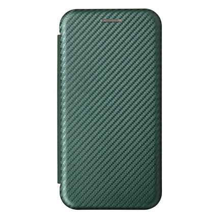 Carbon Fiber Texture Magnetic Horizontal Flip TPU + PC + PU Leather Case with Card Slot For iPhone 13 mini(Green)-garmade.com