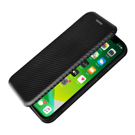 Carbon Fiber Texture Magnetic Horizontal Flip TPU + PC + PU Leather Case with Card Slot For iPhone 13 mini(Black)-garmade.com