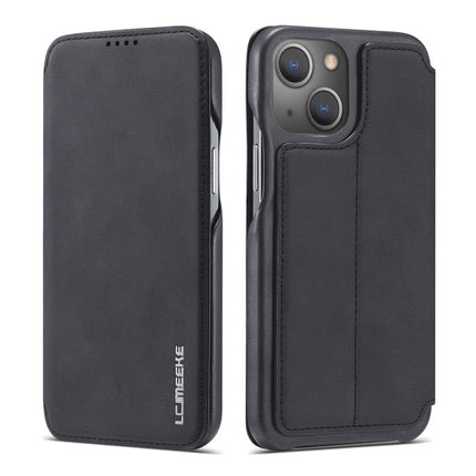 LC.IMEEKE Hon Ancient Series Horizontal Flip Leather Case with Holder & Card Slot For iPhone 13 mini(Black)-garmade.com