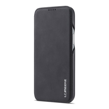LC.IMEEKE Hon Ancient Series Horizontal Flip Leather Case with Holder & Card Slot For iPhone 13 mini(Black)-garmade.com