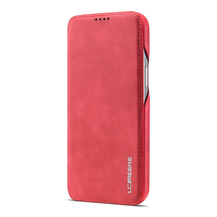 LC.IMEEKE Hon Ancient Series Horizontal Flip Leather Case with Holder & Card Slot For iPhone 13 mini(Red)-garmade.com