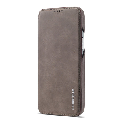 LC.IMEEKE Hon Ancient Series Horizontal Flip Leather Case with Holder & Card Slot For iPhone 13 mini(Coffee)-garmade.com