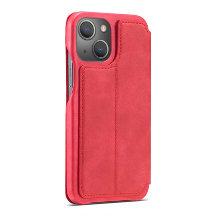 LC.IMEEKE Hon Ancient Series Horizontal Flip Leather Case with Holder & Card Slot For iPhone 13(Red)-garmade.com