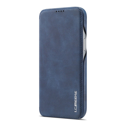 LC.IMEEKE Hon Ancient Series Horizontal Flip Leather Case with Holder & Card Slot For iPhone 13(Blue)-garmade.com