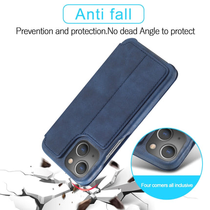 LC.IMEEKE Hon Ancient Series Horizontal Flip Leather Case with Holder & Card Slot For iPhone 13(Blue)-garmade.com