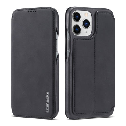 LC.IMEEKE Hon Ancient Series Horizontal Flip Leather Case with Holder & Card Slot For iPhone 13 Pro(Black)-garmade.com