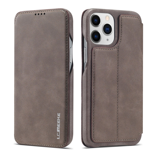 LC.IMEEKE Hon Ancient Series Horizontal Flip Leather Case with Holder & Card Slot For iPhone 13 Pro(Coffee)-garmade.com