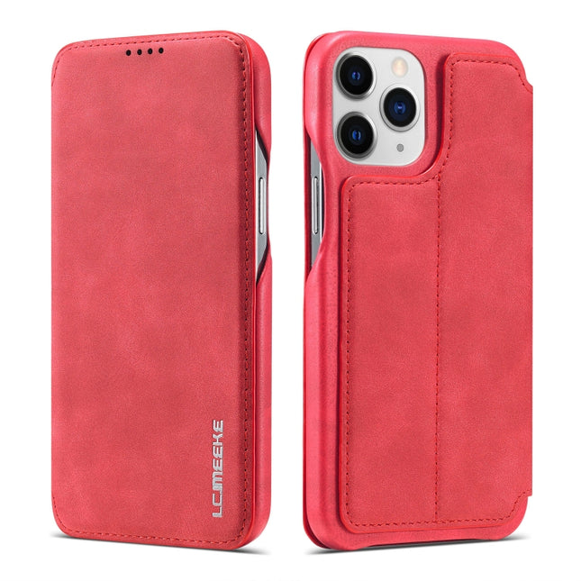 LC.IMEEKE Hon Ancient Series Horizontal Flip Leather Case with Holder & Card Slot For iPhone 13 Pro Max(Red)-garmade.com