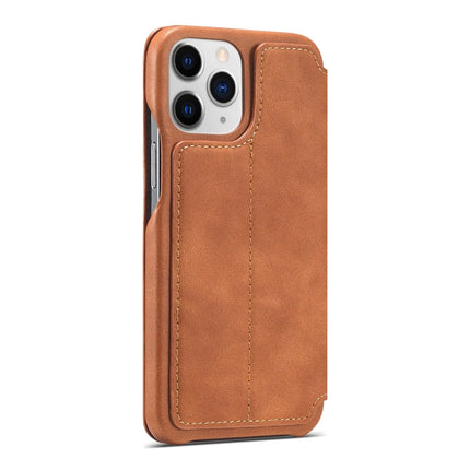 LC.IMEEKE Hon Ancient Series Horizontal Flip Leather Case with Holder & Card Slot For iPhone 13 Pro Max(Brown)-garmade.com