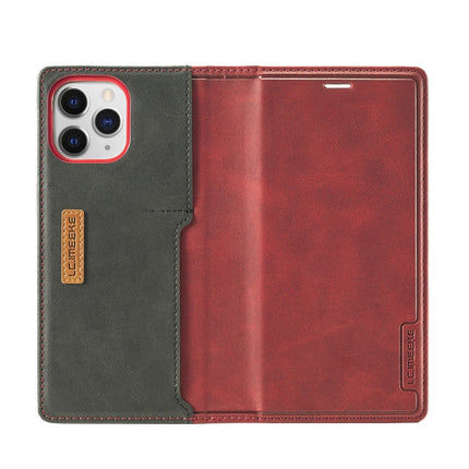 LC.IMEEKE LC-001 Series PU + TPU Color Matching Frosted Horizontal Flip Leather Case with Holder & Card Slot For iPhone 13 Pro(Red)-garmade.com