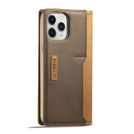 LC.IMEEKE LC-001 Series PU + TPU Color Matching Frosted Horizontal Flip Leather Case with Holder & Card Slot For iPhone 13 Pro(Brown)-garmade.com