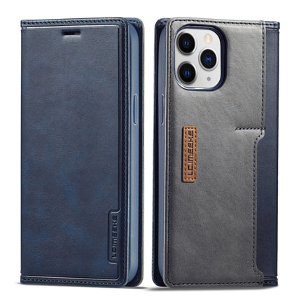 LC.IMEEKE LC-001 Series PU + TPU Color Matching Frosted Horizontal Flip Leather Case with Holder & Card Slot For iPhone 13 Pro(Blue)-garmade.com