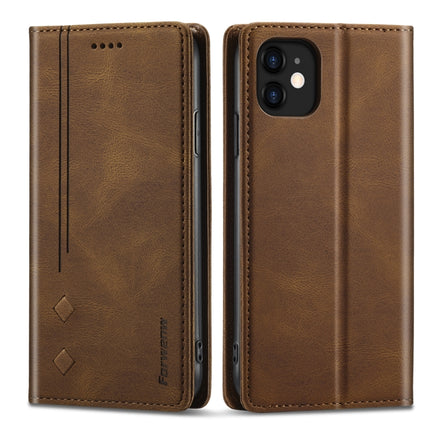 Forwenw F2 Series Magnetic Horizontal Flip Leather Case with Holder & Card Slots & Wallet For iPhone 13 mini(Brown)-garmade.com