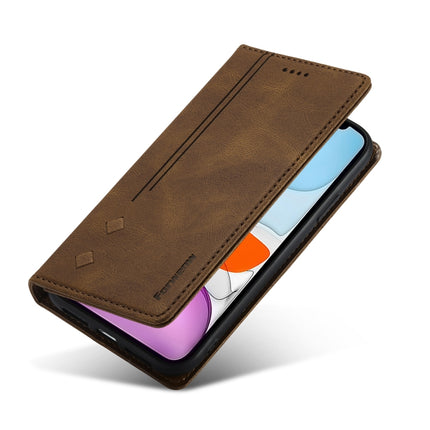 Forwenw F2 Series Magnetic Horizontal Flip Leather Case with Holder & Card Slots & Wallet For iPhone 13 mini(Brown)-garmade.com