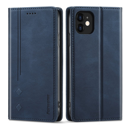 Forwenw F2 Series Magnetic Horizontal Flip Leather Case with Holder & Card Slots & Wallet For iPhone 13 mini(Blue)-garmade.com
