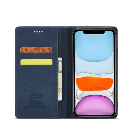 Forwenw F2 Series Magnetic Horizontal Flip Leather Case with Holder & Card Slots & Wallet For iPhone 13 mini(Blue)-garmade.com