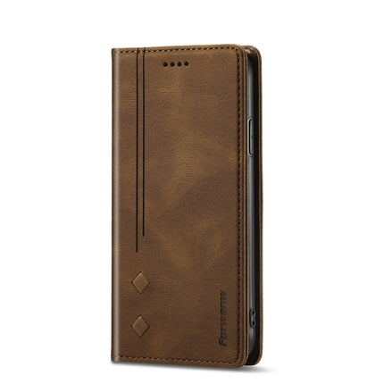 Forwenw F2 Series Magnetic Horizontal Flip Leather Case with Holder & Card Slots & Wallet For iPhone 13(Brown)-garmade.com