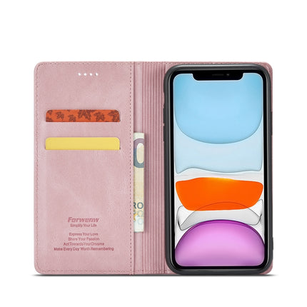 Forwenw F2 Series Magnetic Horizontal Flip Leather Case with Holder & Card Slots & Wallet For iPhone 13(Rose Gold)-garmade.com