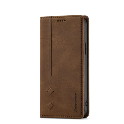 Forwenw F2 Series Magnetic Horizontal Flip Leather Case with Holder & Card Slots & Wallet For iPhone 13 Pro(Brown)-garmade.com