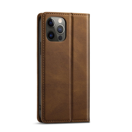 Forwenw F2 Series Magnetic Horizontal Flip Leather Case with Holder & Card Slots & Wallet For iPhone 13 Pro(Brown)-garmade.com