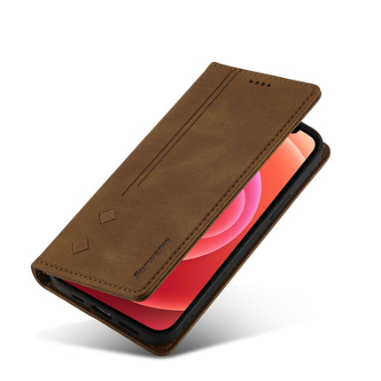 Forwenw F2 Series Magnetic Horizontal Flip Leather Case with Holder & Card Slots & Wallet For iPhone 13 Pro(Brown)-garmade.com