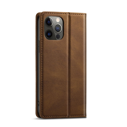 Forwenw F2 Series Magnetic Horizontal Flip Leather Case with Holder & Card Slots & Wallet For iPhone 13 Pro Max(Brown)-garmade.com