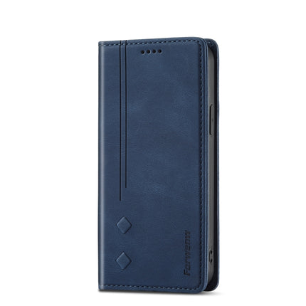 Forwenw F2 Series Magnetic Horizontal Flip Leather Case with Holder & Card Slots & Wallet For iPhone 13 Pro Max(Blue)-garmade.com