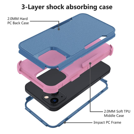 Commuter Shockproof TPU + PC Protective Case For iPhone 13 mini(Royal Blue + Pink)-garmade.com