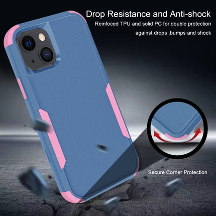 Commuter Shockproof TPU + PC Protective Case For iPhone 13 mini(Royal Blue + Pink)-garmade.com