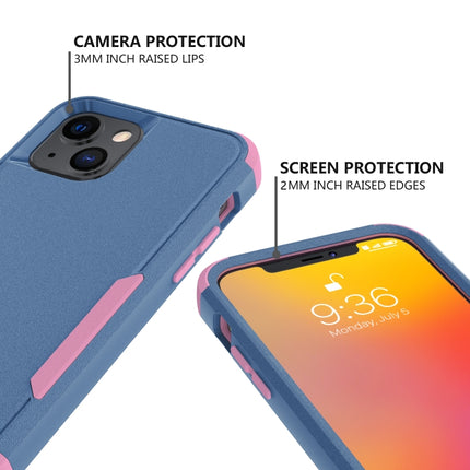 Commuter Shockproof TPU + PC Protective Case For iPhone 13(Royal Blue + Pink)-garmade.com