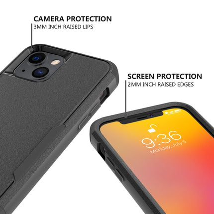 Commuter Shockproof TPU + PC Protective Case For iPhone 13(Black)-garmade.com