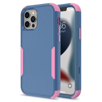 Commuter Shockproof TPU + PC Protective Case For iPhone 13 Pro Max(Royal Blue + Pink)-garmade.com