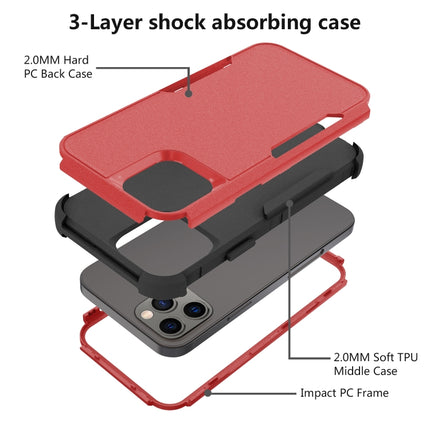 Commuter Shockproof TPU + PC Protective Case For iPhone 13 Pro Max(Red + Black)-garmade.com