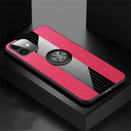 For iPhone 11 XINLI Stitching Cloth Textue Shockproof TPU Protective Case with Ring Holder(Red)-garmade.com