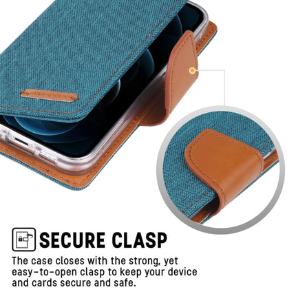 GOOSPERY CANVAS DIARY Canvas Texture Horizontal Flip PU Leather Case with Holder & Card Slots & Wallet For iPhone 13(Blue)-garmade.com
