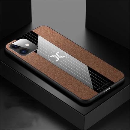 For iPhone 11 XINLI Stitching Cloth Textue Shockproof TPU Protective Case(Brown)-garmade.com