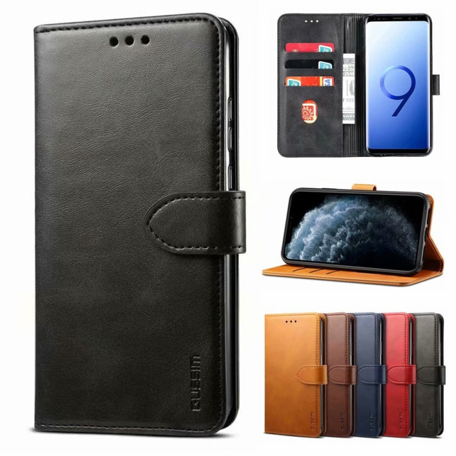 GUSSIM Business Style Horizontal Flip Leather Case with Holder & Card Slots & Wallet For iPhone 13 Pro Max(Black)-garmade.com