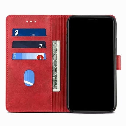 GUSSIM Business Style Horizontal Flip Leather Case with Holder & Card Slots & Wallet For iPhone 13 Pro Max(Red)-garmade.com